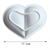 3D Разполовено Сърце с силиконов молд форма за кекс десерт сладкиш, снимка 3 - Форми - 37441856