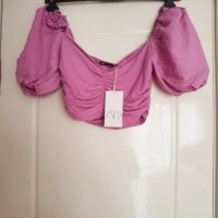 Къса блузка Zara, снимка 3 - Корсети, бюстиета, топове - 37247241