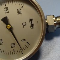 биметален термометър JUMO thermometer ф100mm, 0/+300°C, L-235mm, снимка 3 - Резервни части за машини - 35180761