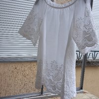 Бяла блуза памук S, снимка 2 - Ризи - 37914511