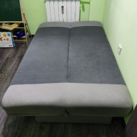 Разтегателен диван HEJLS сив, снимка 6 - Дивани и мека мебел - 42096984
