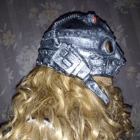 Гумена сребриста маска - каска за парти, Хелоуин и др. , снимка 9 - Други - 36742835