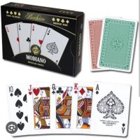 Покер карти Modiano Сristalo OP,  Две тестета, ЧЕРВЕН ГРЪБ, снимка 1 - Карти за игра - 37862018