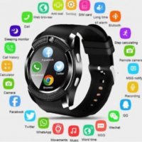 Смарт часовник Smart Watch V8 с Bluetooth, камера, SIM карта, тъч дисплей и много други функции, снимка 3 - Смарт гривни - 39202361