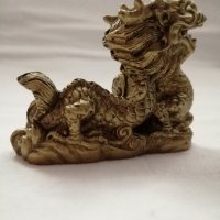 Сувенир малка статуетка китайски дракон в бронзов цвят, снимка 3 - Декорация за дома - 44466513