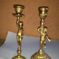 бронзови барокови свещници с фигури, снимка 8 - Антикварни и старинни предмети - 39699290