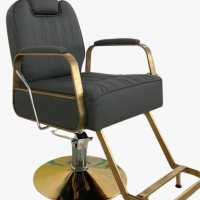 Бръснарски стол Neptuno - dorado - тъмно сив, снимка 1 - Бръснарски столове - 44599708