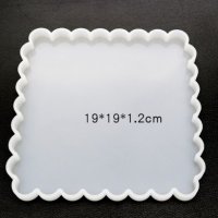 Къдрав голям Квадрат рамка основа плитка форма силиконов молд за пано смола гипс и др,, снимка 1 - Форми - 29570709