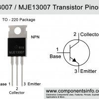 Транзистори MJE13007 400V, 8A, 80W корпус TO-220C, снимка 3 - Друга електроника - 31779430