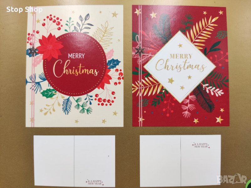 5броя Луксозни коледни картички 2модела с 5 плика  , снимка 1