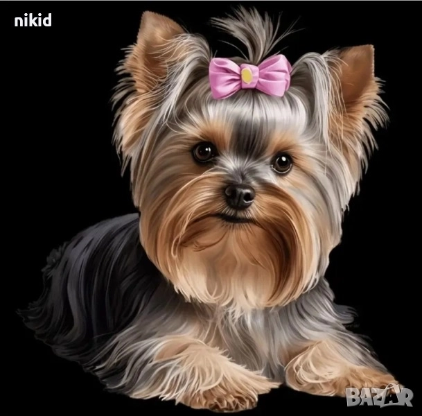  5D гоблен Йоркширски териер Йорки диамантен гоблен картина мозайка за направа по схема с камъчета, снимка 1