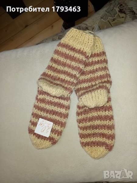 Ръчно плетени детски чорапи от вълна, снимка 1