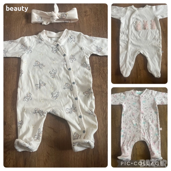 Бебешки гащеризони ромпъри размер 0-3 месеца , снимка 1