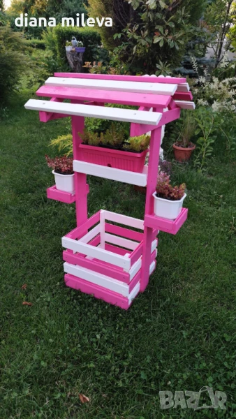 Дървен Кладенец в розово и бяло!!, снимка 1