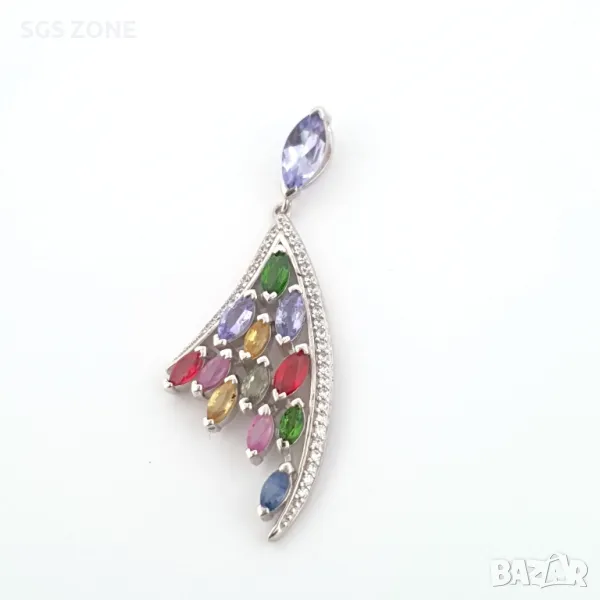 Сребърна Висулка с Мулти Сапфири, снимка 1