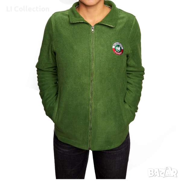 Дамски полар - черен, зелен и червен, снимка 1