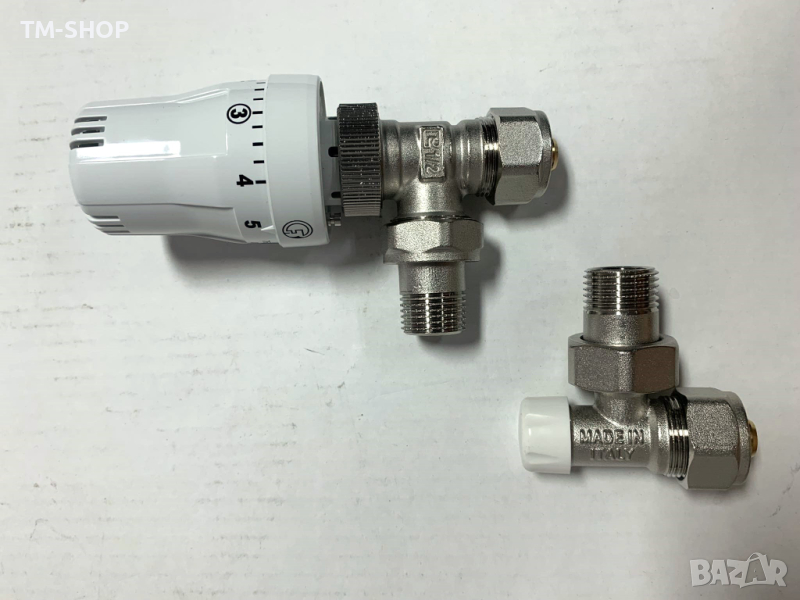 Комплект кранове за радиатор с Термоглава, снимка 1