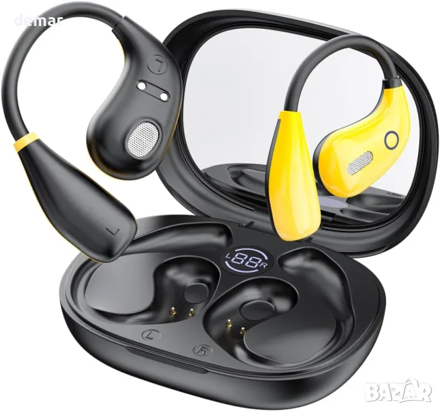 Отворени слушалки Bluetooth 5.4 безжични, с костна проводимост, LED дисплей, калъф за зареждане, снимка 1