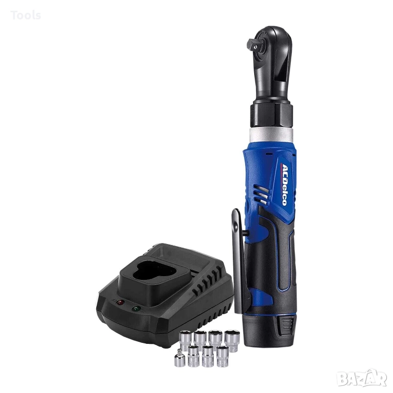 ACDelco  G12 12V Li-Ion 3/8" Cordless Ratchet Wrench Kit + Socket Set, снимка 1