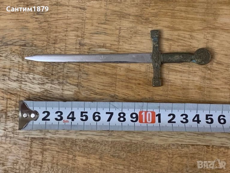 Стар метален малък меч,нож за писма, снимка 1