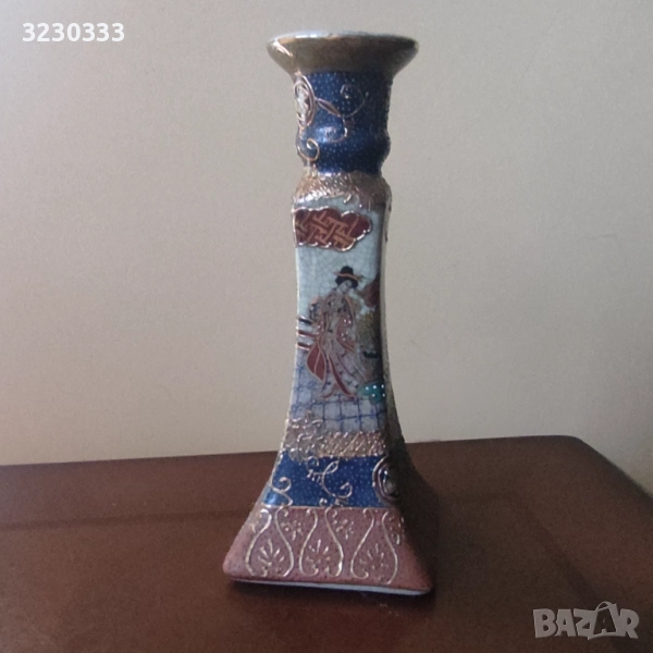 Порцеланов свещник Satsuma, снимка 1