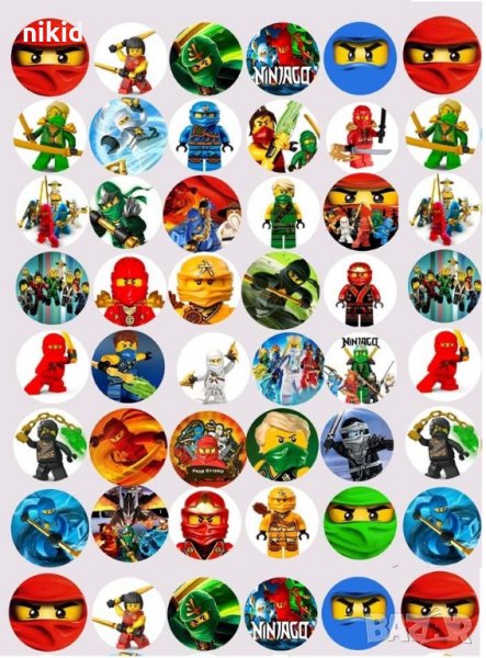 Ninjago Нинджаго лист 3 см лепенки стикери за украса и декорация торта самозалепващи, снимка 1