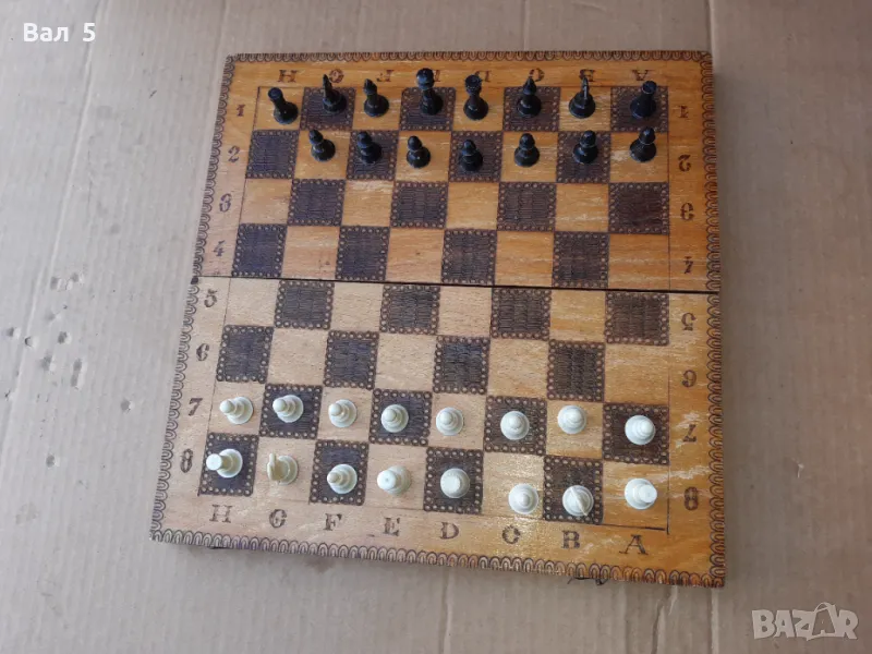 Стар дървен шах с табла, снимка 1