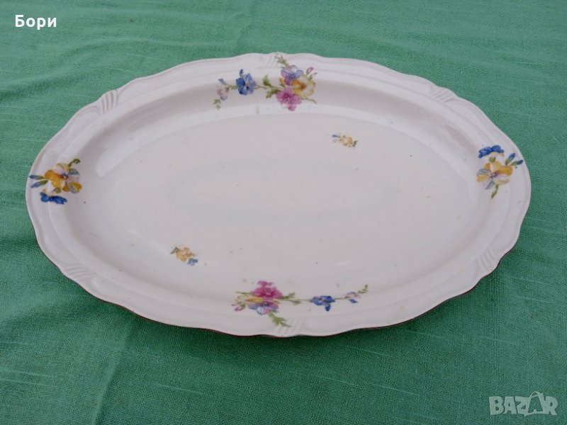 Стар български порцелан Плато 26 х 39см, снимка 1