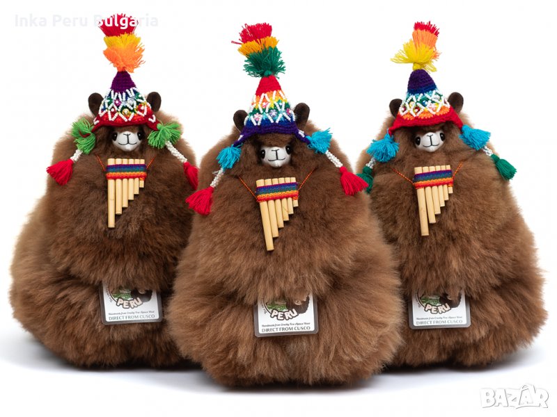  Усмихната алпака – голяма, 32 см, Walnut, снимка 1