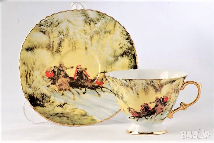 Комплект за кафе/чай  от костен порцелан, снимка 1