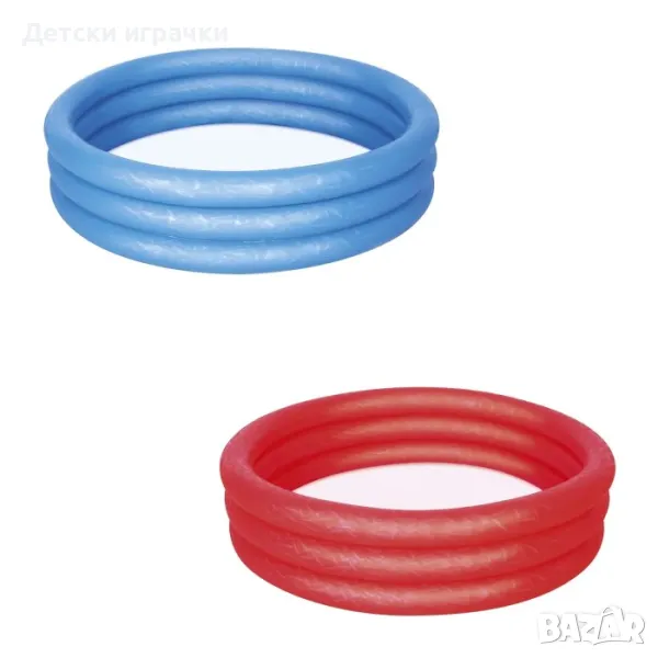 Детски надуваем басейн Bestway, 122 х 25 см, PVC, неон, син/червен, снимка 1