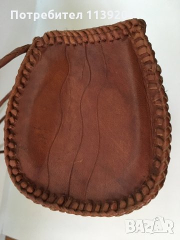 Винтидж френска чанта от 60-те естествена кожа цвят коняк, снимка 11 - Чанти - 29939273
