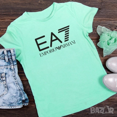 EA7 Armani/ Армани Мъжки, дамки, детски тениски, къс ръкав, памучна фланелка, розово, черно, зелено, снимка 2 - Тениски - 54098755