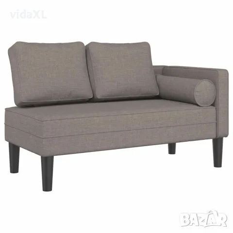 vidaXL Кушетка с възглавници, таупе, текстил, снимка 1 - Кушетки - 56147438
