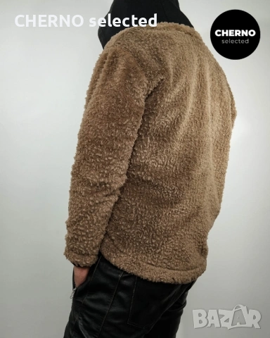  Мъжко кафяво поларено • шерпа флийс яке WEEKDAY Cody pile fleece cardigan – размер M•L, снимка 12 - Якета - 53905184