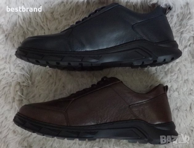 Обувки, естествена кожа, кафяви и сини, код 5/78, снимка 3 - Ежедневни обувки - 42893814