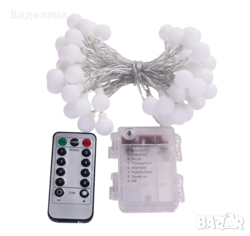 Соларно коледно LED осветление, 60 броя, 6 метра, снимка 2 - Декорация за дома - 51983899