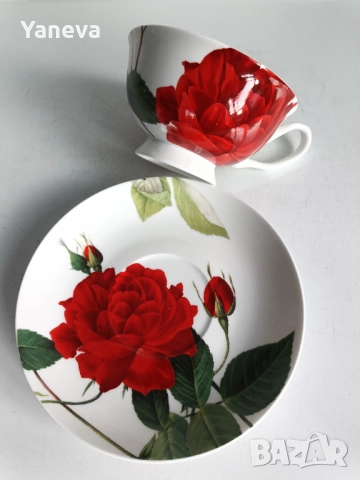 Комплект 2 чаши с чинийка от фин порцелан Lancaster Fine Bone Porcelain. , снимка 3 - Сервизи - 52405938