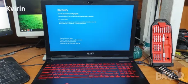 MSI Gaming GL63 8SC за части / проект (Пали, без зарядно), снимка 8 - Лаптопи за игри - 55959708
