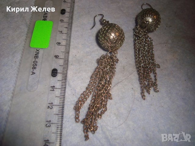 СТАРИ ПОСРЕБРЕНИ ОБЕЦИ КРСИВИ СТИЛНИ 6833, снимка 3 - Обеци - 36592164