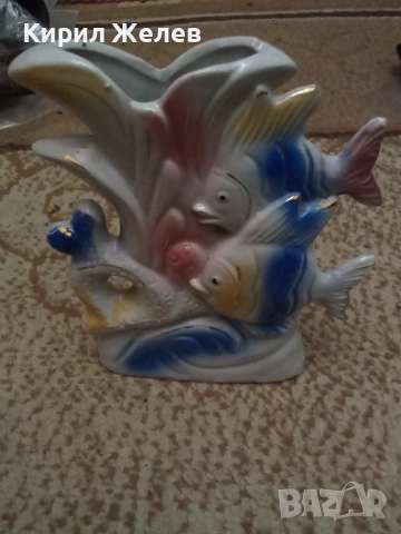 Ваза с риби порцелан 51708, снимка 4 - Вази - 52044448