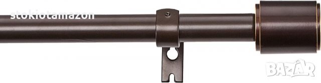 корниз за стена Amazon Basics с накрайници на капачката - 36 до 72 инча, тъмен бронз