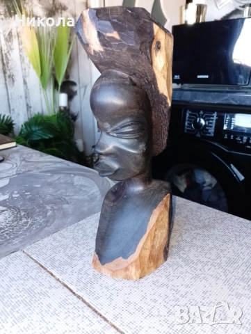 Африкански племенен бюст от мпинго, снимка 6 - Статуетки - 51108975