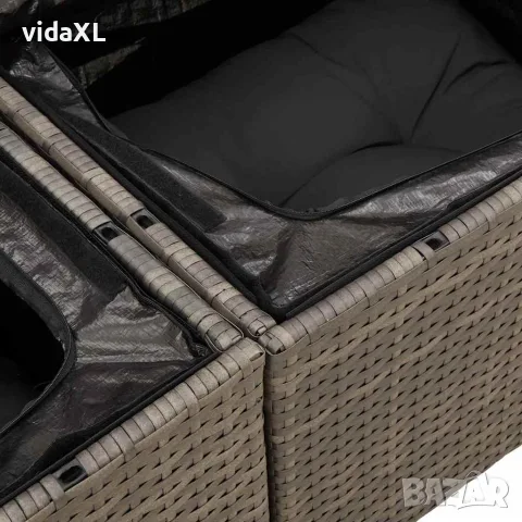 vidaXL Градински Софа Комплект 14 бр. 13-Брой места Сив, снимка 8 - Дивани и мека мебел - 56147058