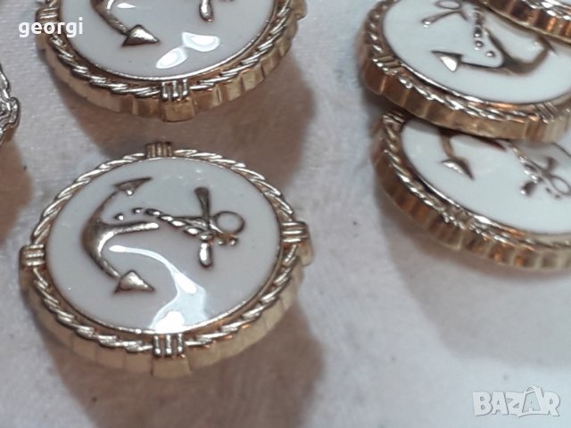 Бронзови емайлирани копчета с котва, снимка 4 - Други - 34560231