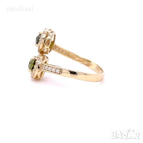 Златен дамски пръстен 3,48гр. размер:58 14кр. проба:585 модел:21933-4, снимка 3 - Пръстени - 44298122