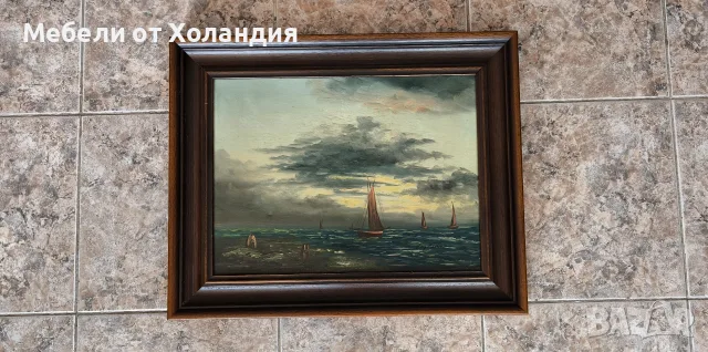 Морски пейзаж с дървена рамка