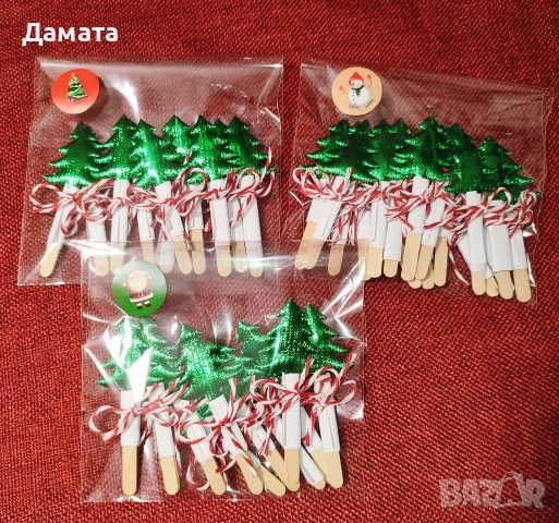 Коледни късмети/висулки за закачане/ магнитче/топки/торбички от зебло, снимка 3 - Коледни подаръци - 48274062