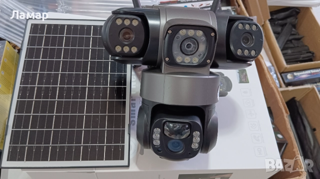 Тройна соларна безжична въртяща камера 4G 12MP работи с СИМ SIM карта мобилни данни от тел. оп, снимка 8 - IP камери - 51596504