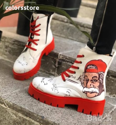 Равни боти - бяло с червено - A110